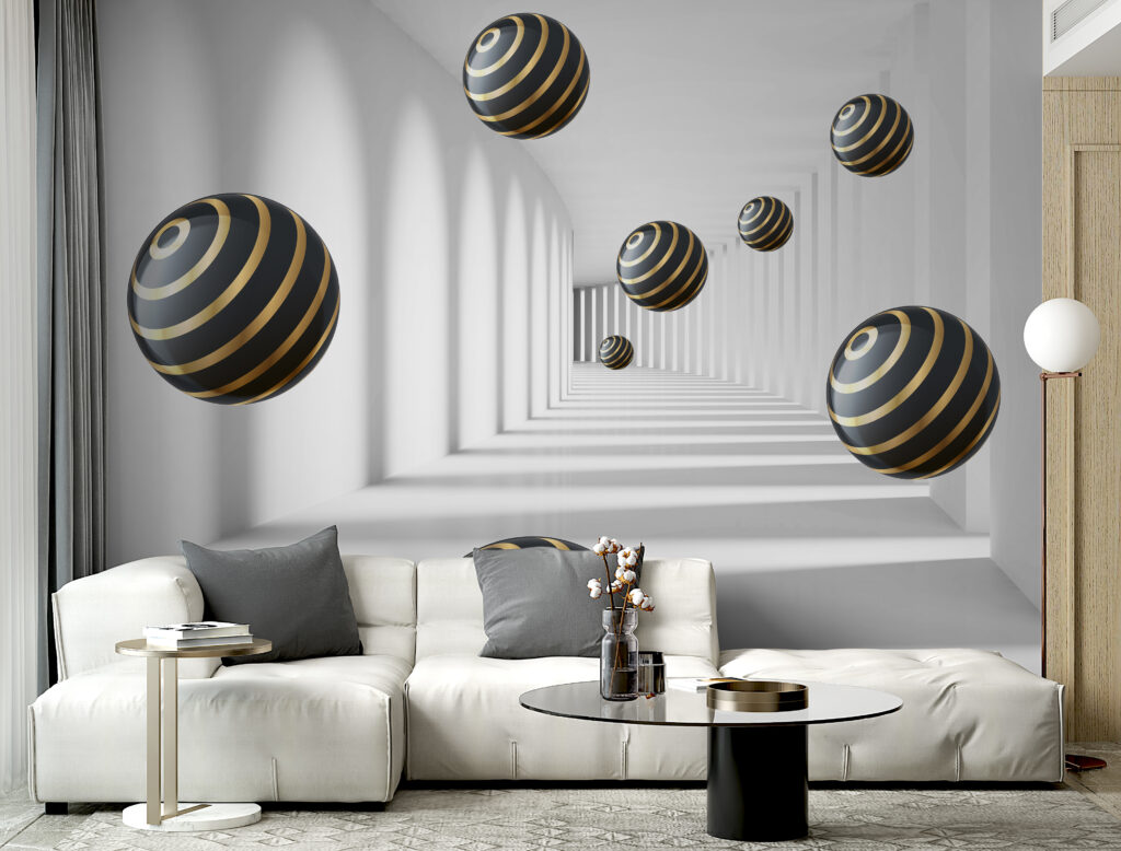 Esferas con anillos dorados — interior 5