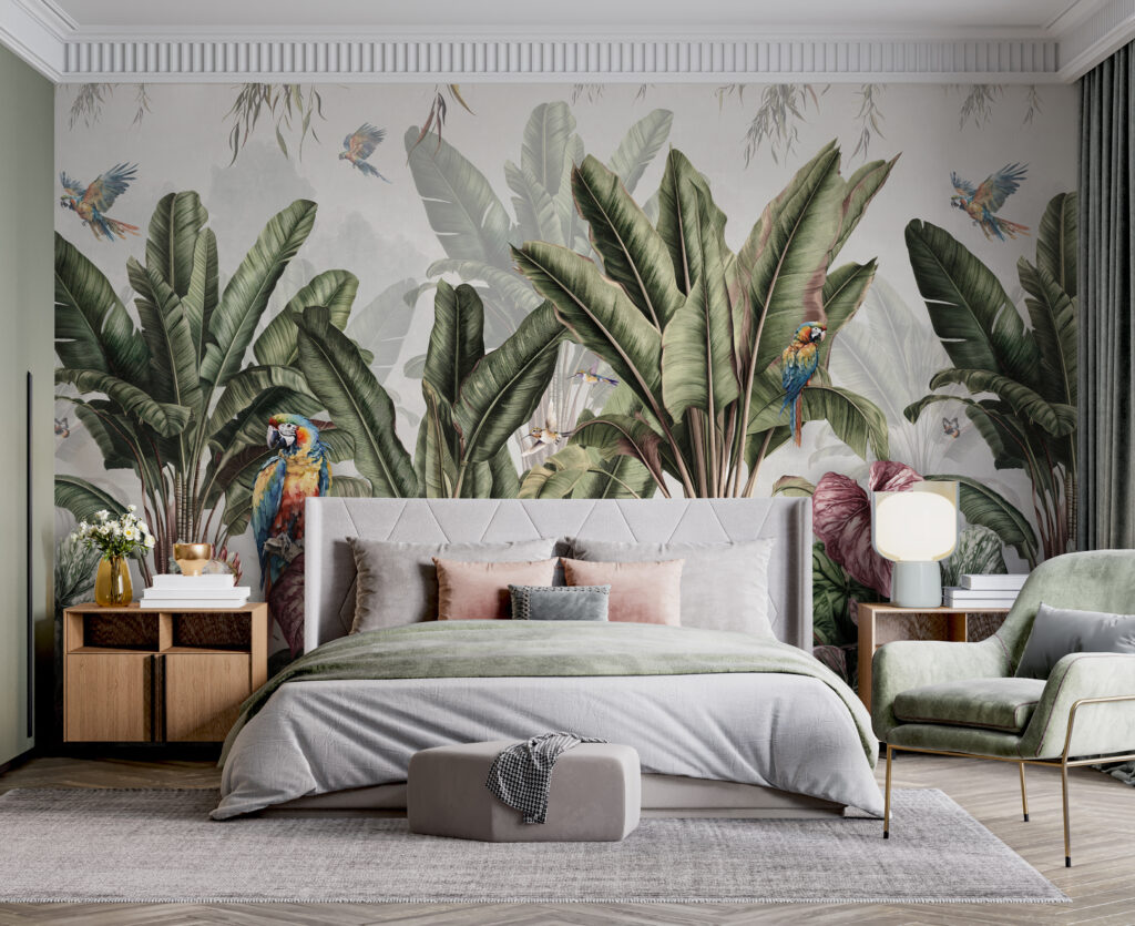 Loros en jardín tropical — interior 2