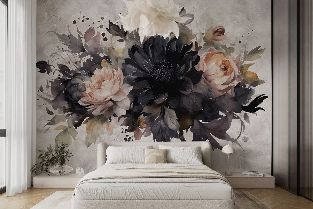 Flores oscuras sobre blanco — interior 6