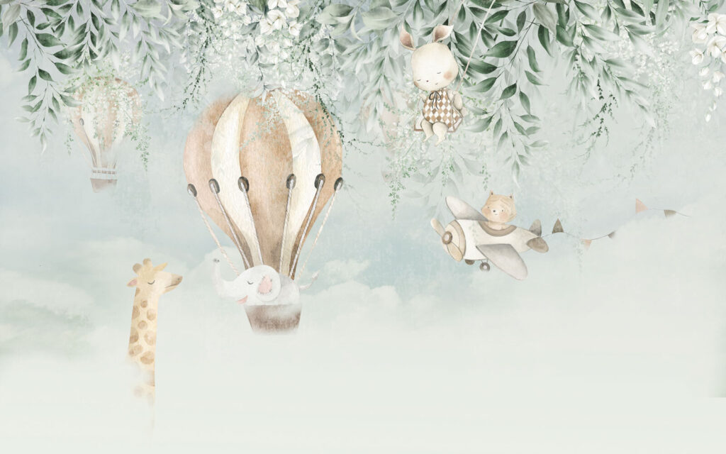 Globos con animales — diseño completo