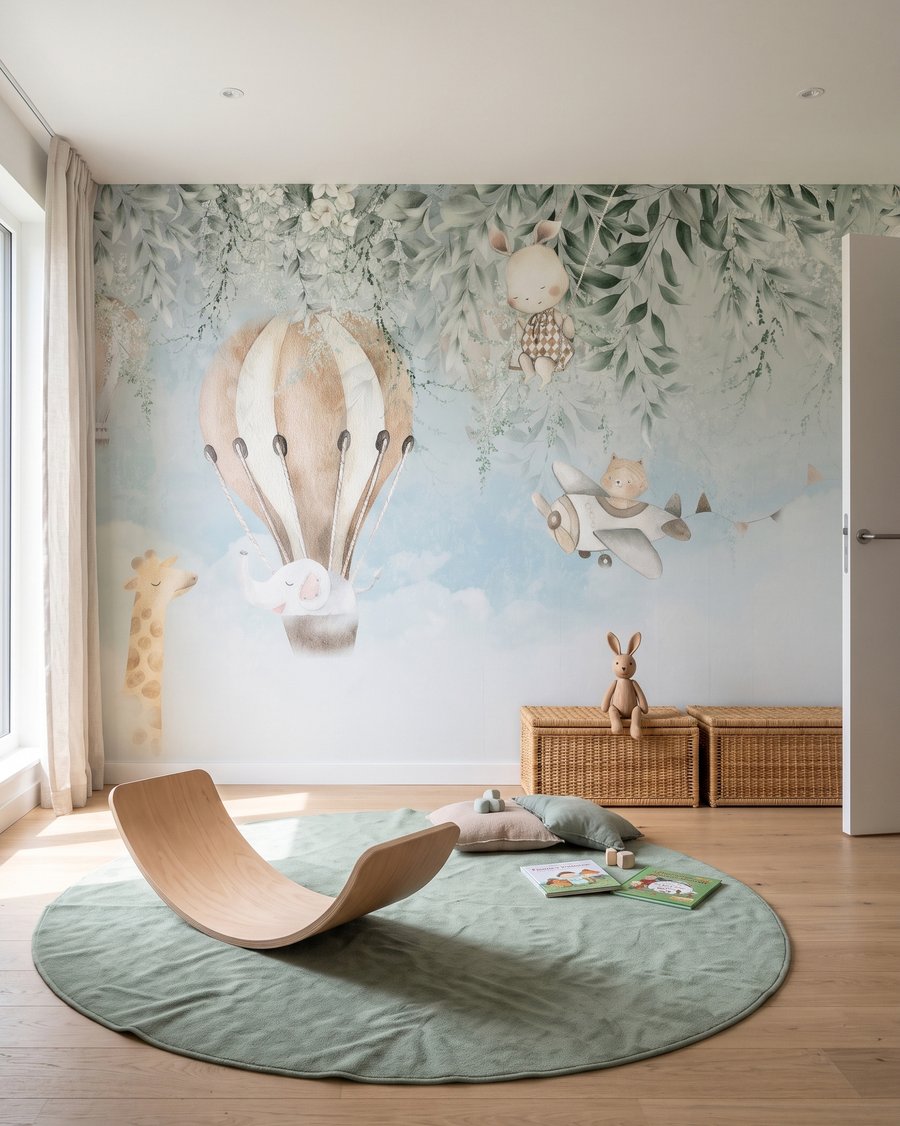 Globos con animales en un interior