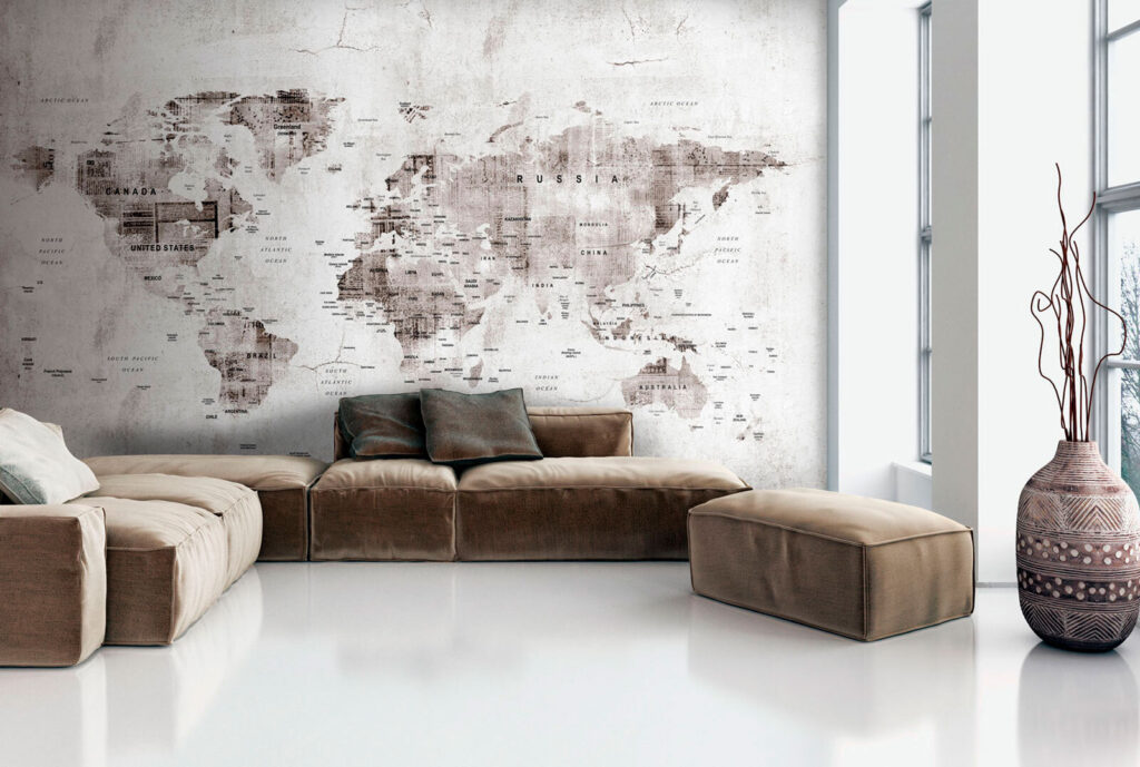 Mapa del mundo desgastado — interior 1
