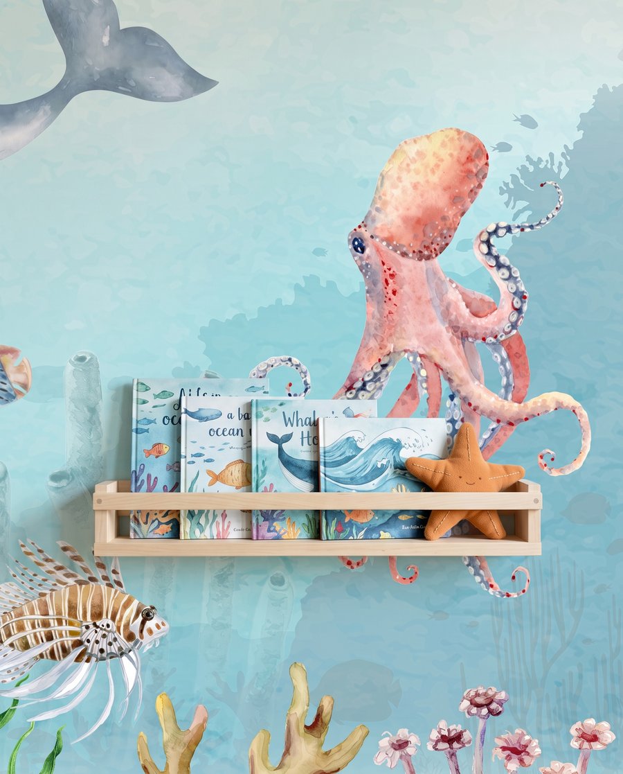 Ballenas entre medusas — detalle