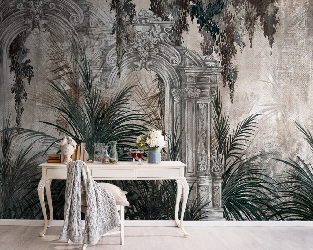 Palmeras y arcos antiguos — interior 1