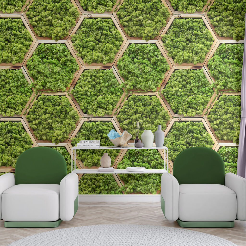 Musgo en hexágonos — interior 5