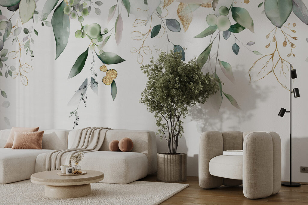 Follaje colgante sobre blanco — interior 5