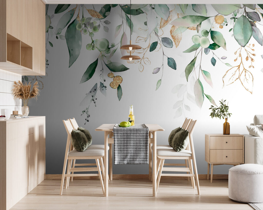 Follaje colgante sobre blanco — interior 3