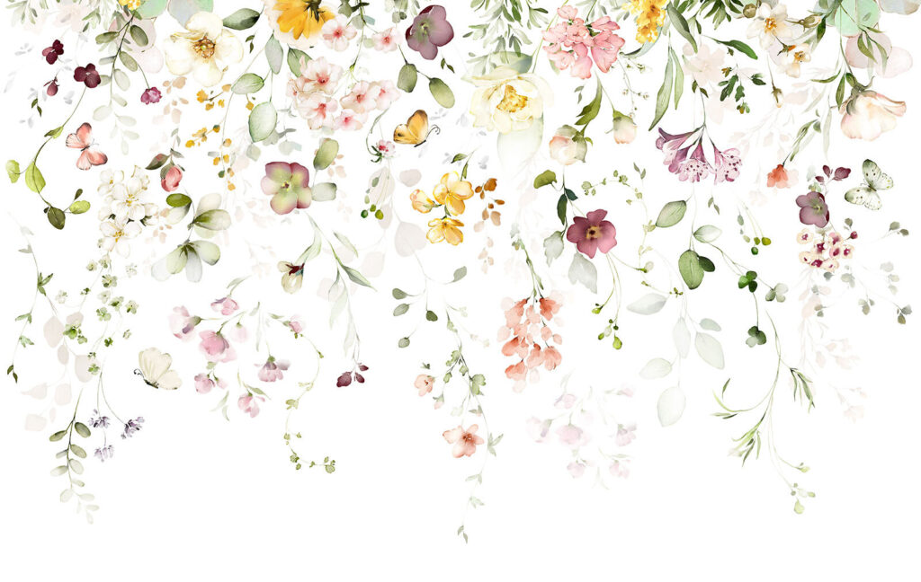 Flores como una cascada — diseño completo