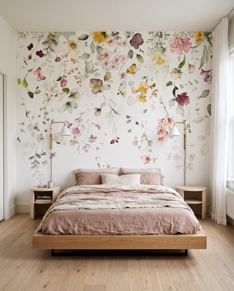 Flores como una cascada en un interior
