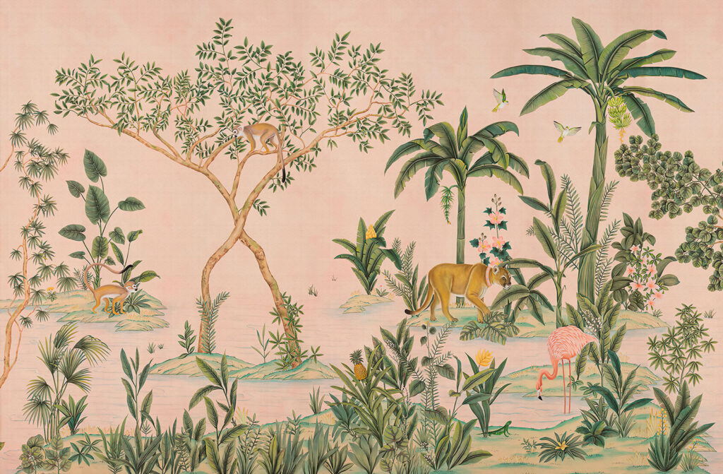 Felinos entre palmeras — diseño completo