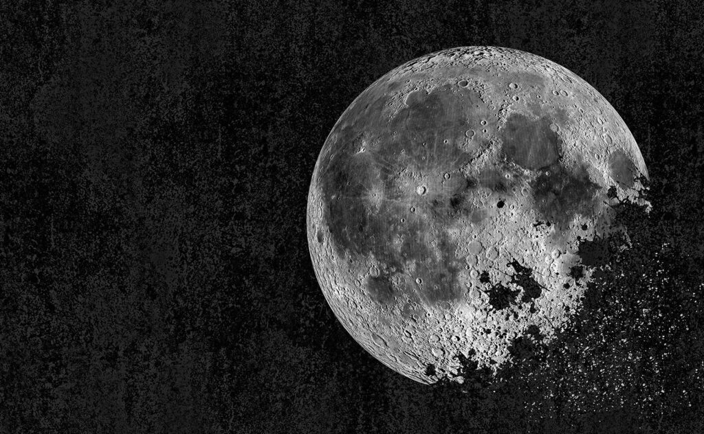 Luna sobre negro nocturno — diseño completo