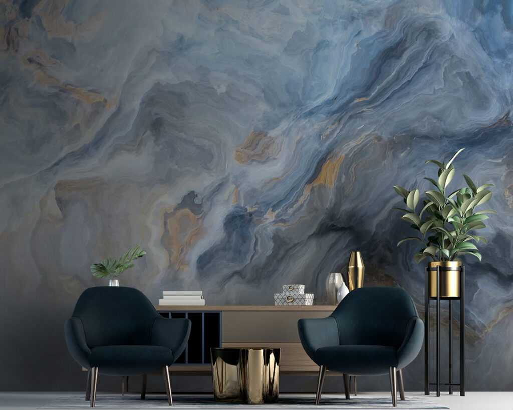 Azul con efecto mármol — interior 2