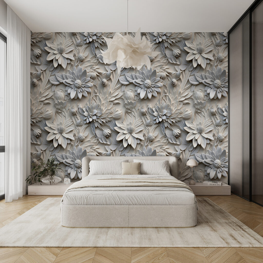 Flores blancas en relieve — interior 6