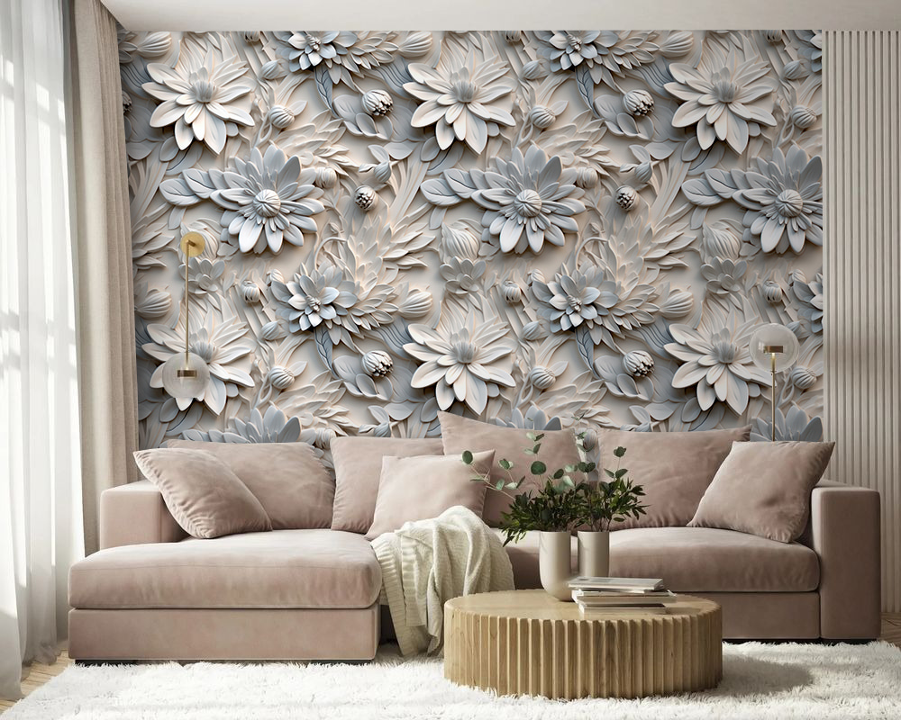 Flores blancas en relieve — interior 2