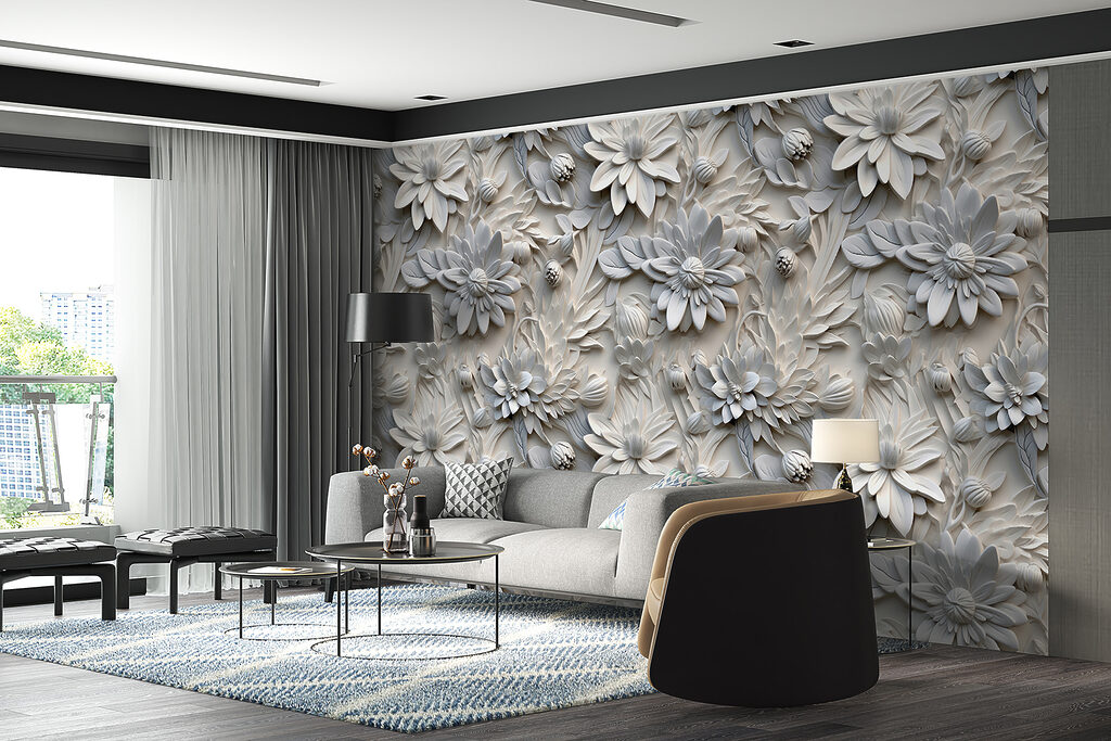 Flores blancas en relieve — interior 7