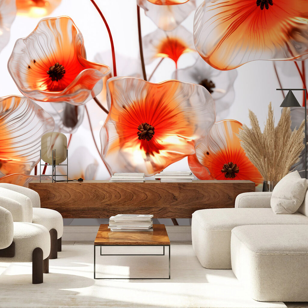 Flores naranjas iluminadas — interior 5