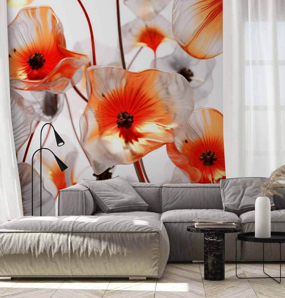 Flores naranjas iluminadas — interior 3
