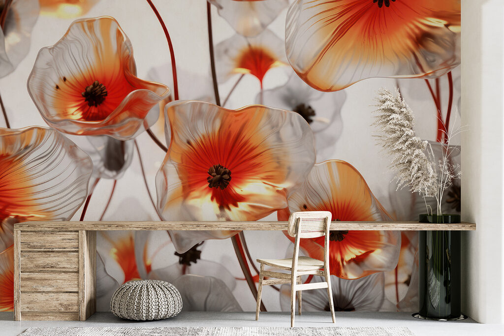 Flores naranjas iluminadas — interior 6
