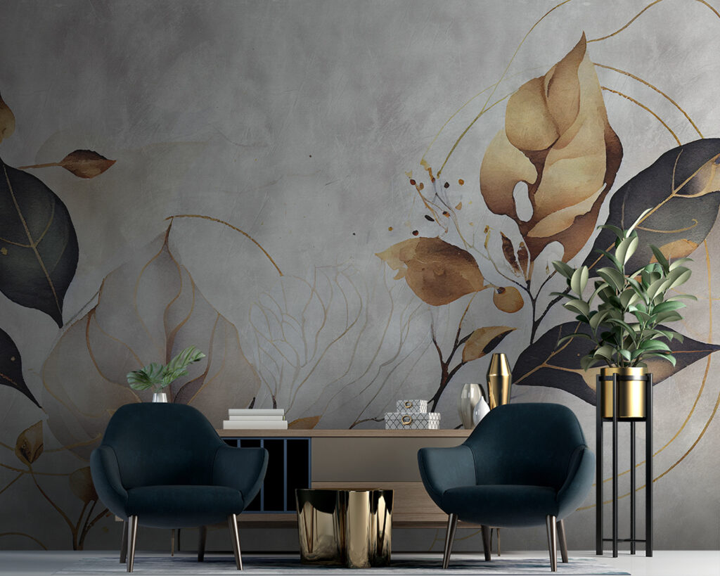 Hojas con bordes dorados — interior 2