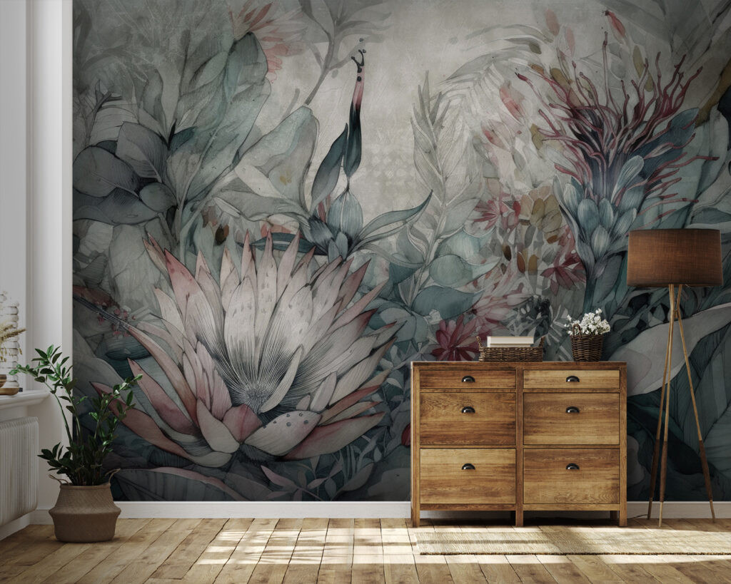 Ave entre hojas tropicales — interior 2