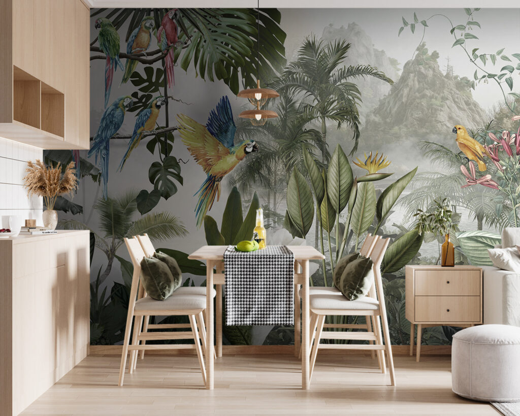 Loros en bosque claro — interior 3