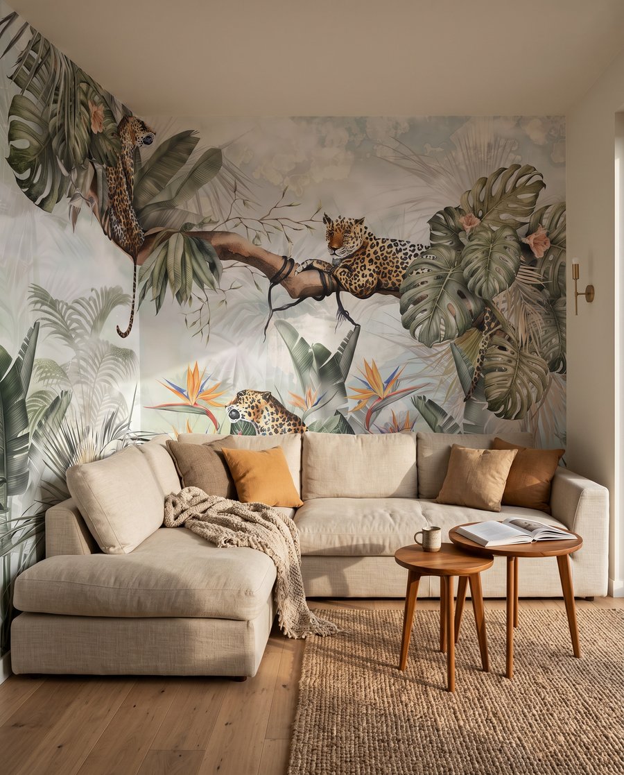 Leopardos entre palmeras — interior 3