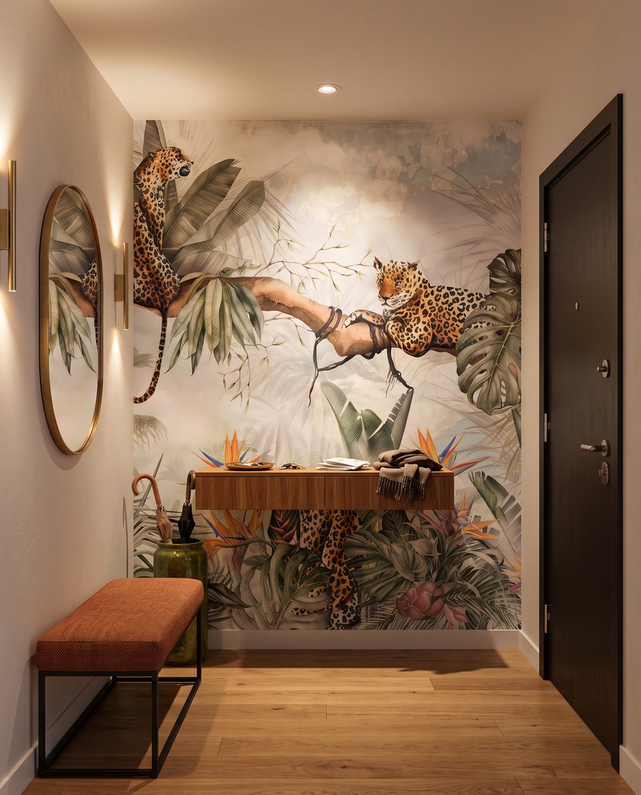 Leopardos entre palmeras — interior 4
