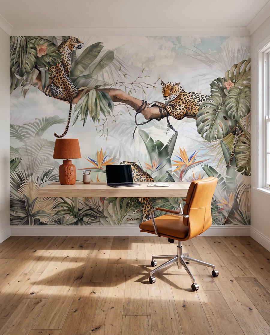 Leopardos entre palmeras — interior 6