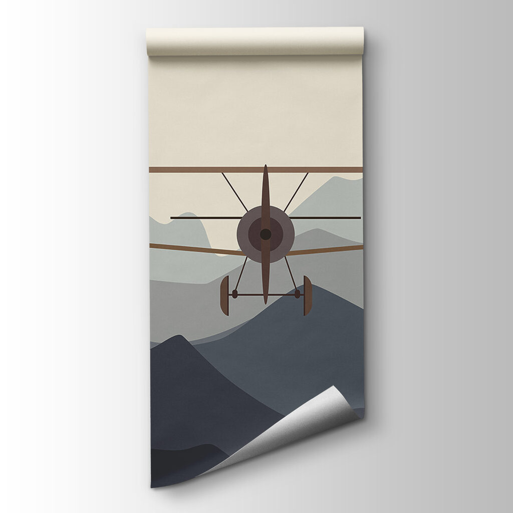 Tres avionetas sobre montañas — vista del producto