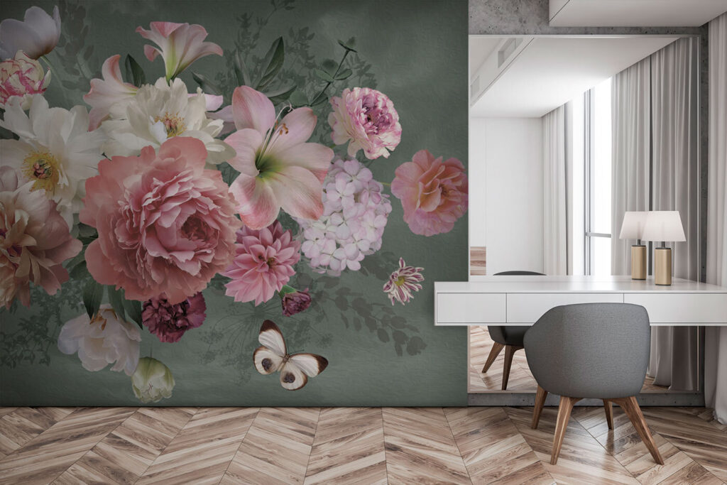 Ramo rosa con mariposas — interior 1