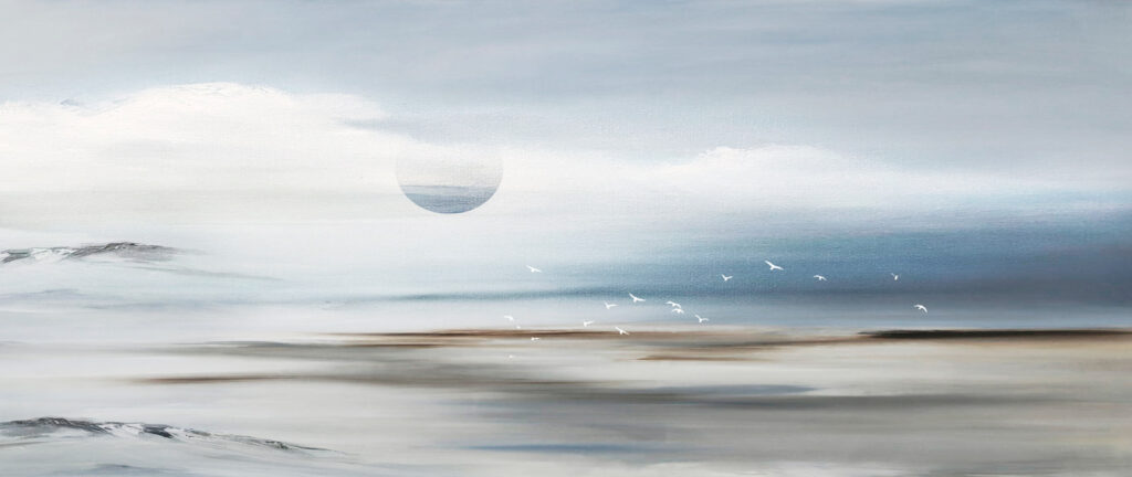 Luna sobre la playa — diseño completo