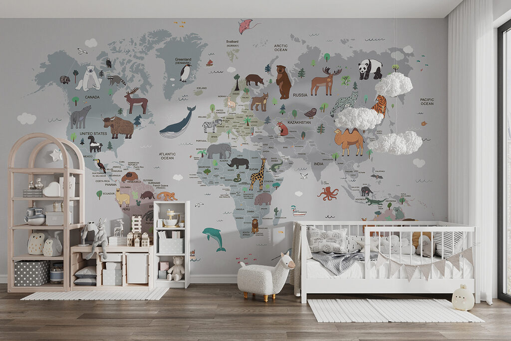 Mapa ilustrado sobre gris — interior 5