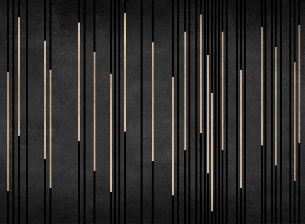 Rayas doradas sobre negro — diseño completo