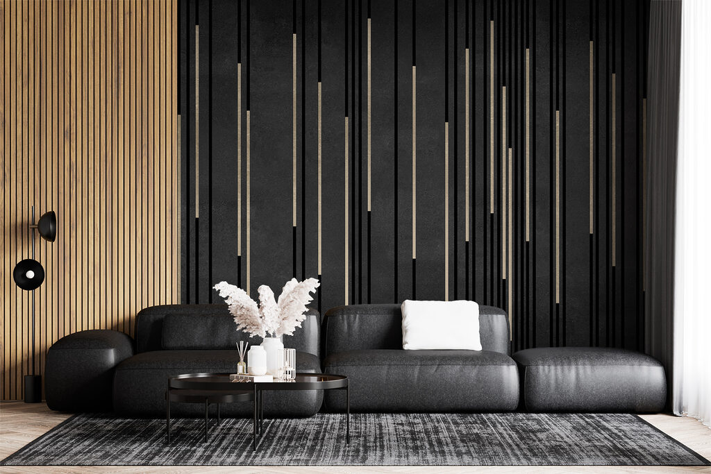 Rayas doradas sobre negro — interior 4