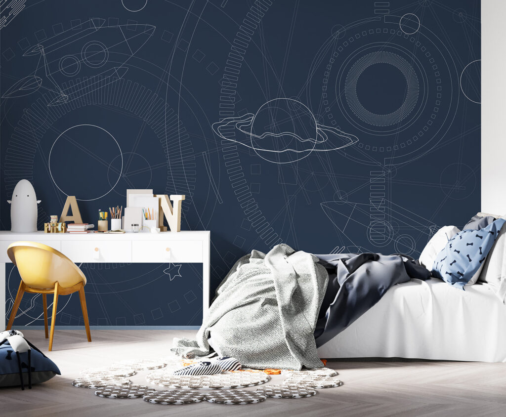 Planetas en líneas finas en un interior
