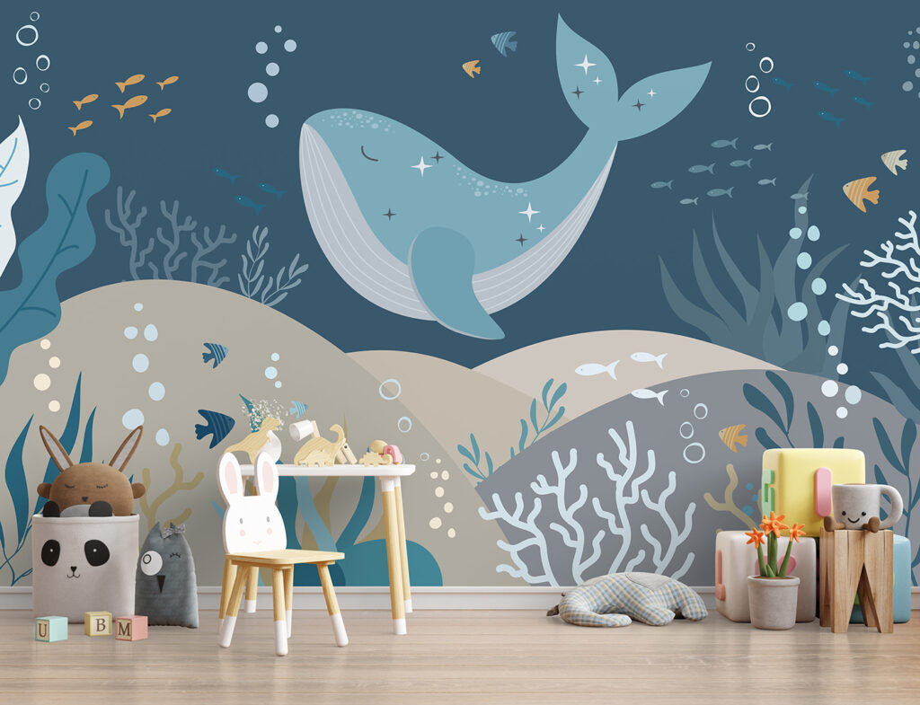 Ballena sobre fondo marino — interior 2
