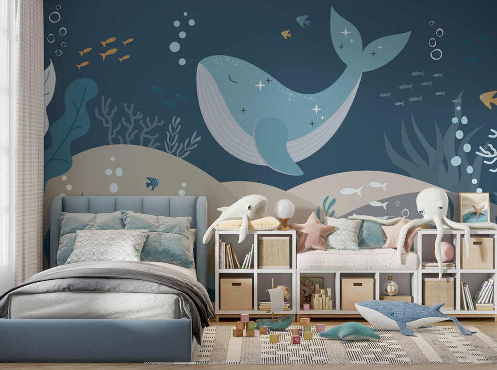 Ballena sobre fondo marino — interior 3