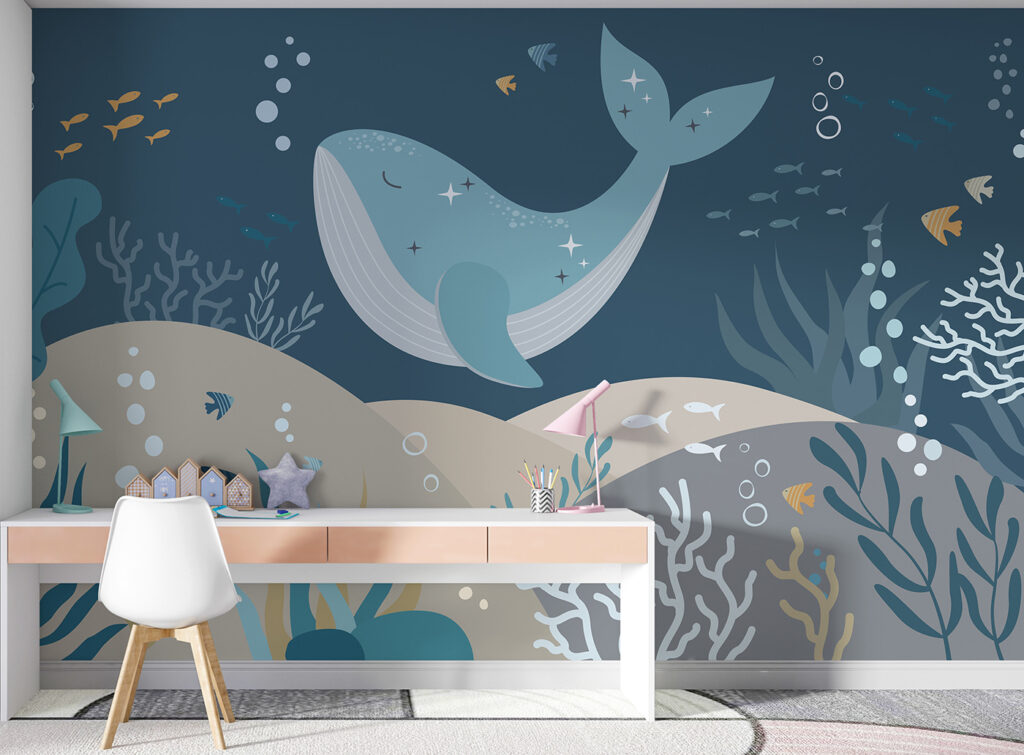 Ballena sobre fondo marino — interior 1