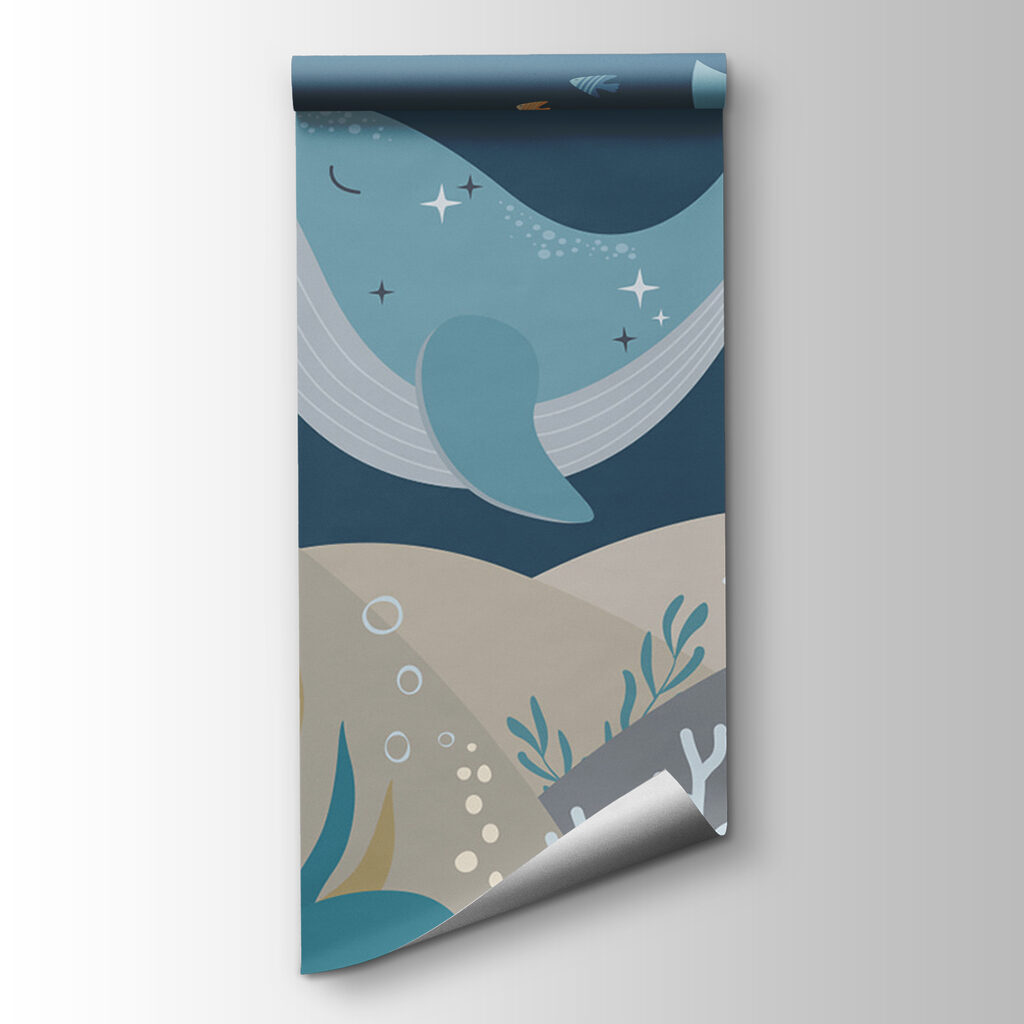 Ballena sobre fondo marino — vista del producto
