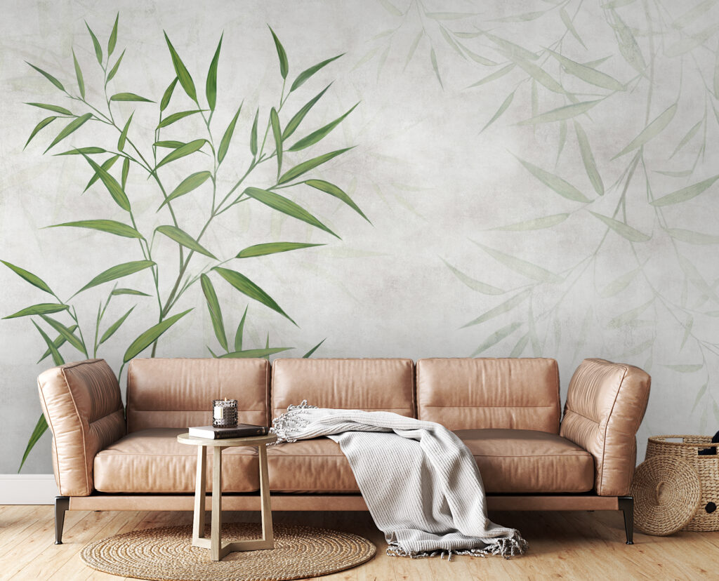 Bambú verde sobre blanco — interior 3