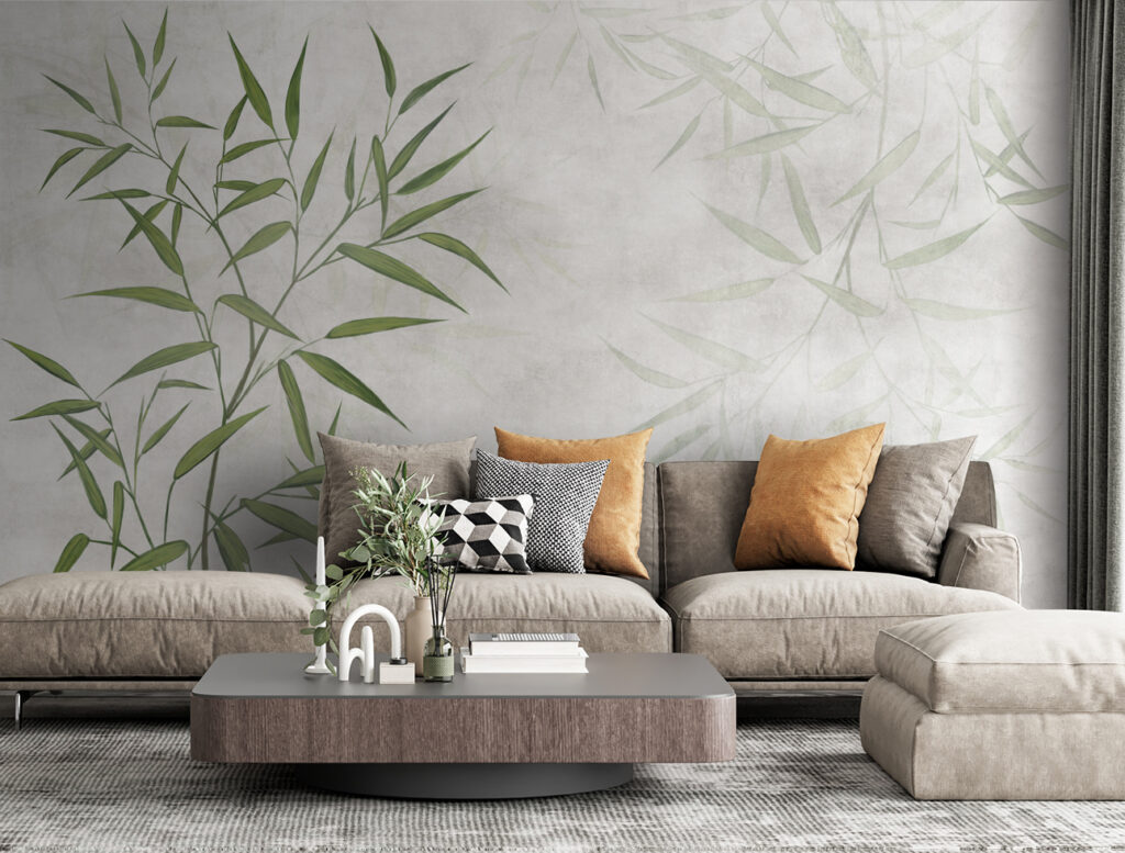 Bambú verde sobre blanco — interior 5