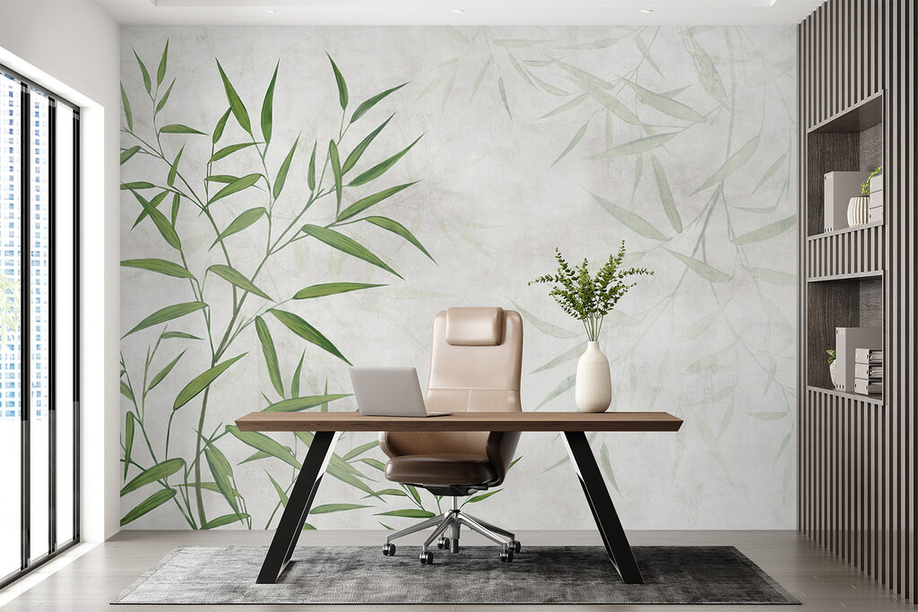 Bambú verde sobre blanco — interior 8