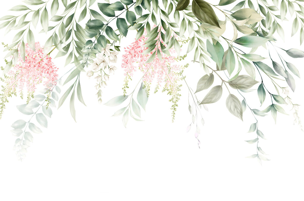 Ramas colgantes con brotes — diseño completo