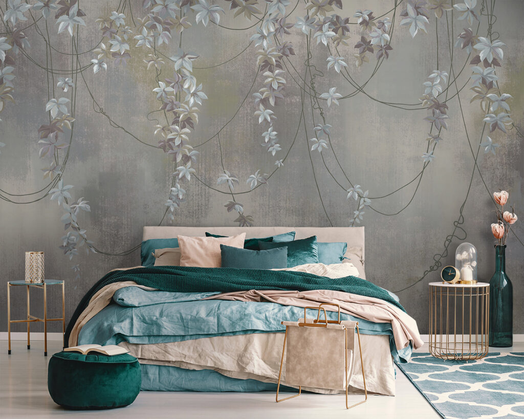 Guirnaldas florales en gris — interior 3