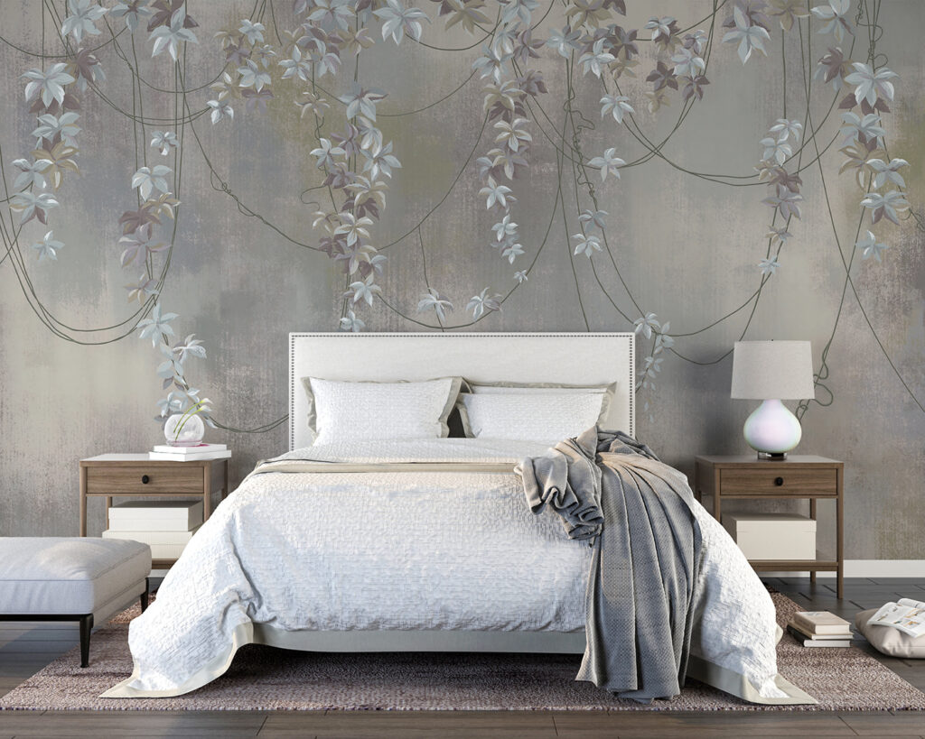 Guirnaldas florales en gris — interior 2