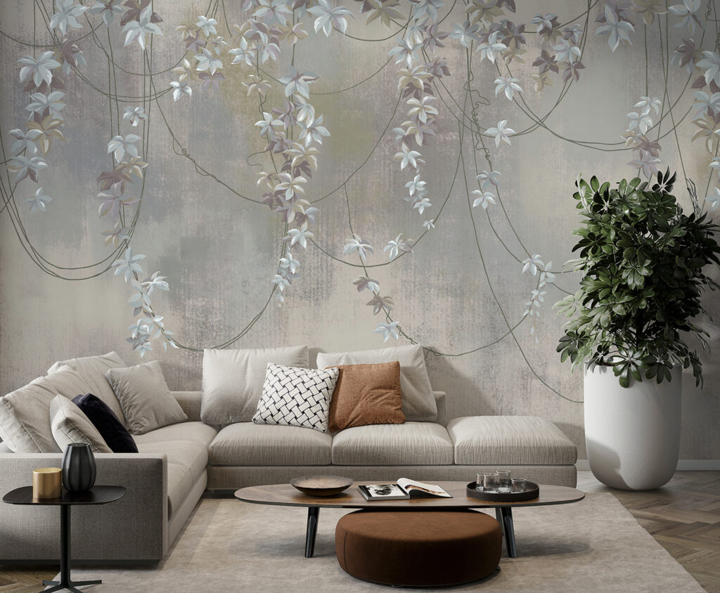 Guirnaldas florales en gris — interior 5