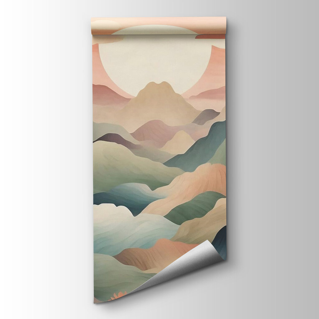 Sol entre montañas coloridas — vista del producto