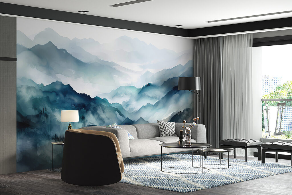 Crestas azules en acuarela — interior 4