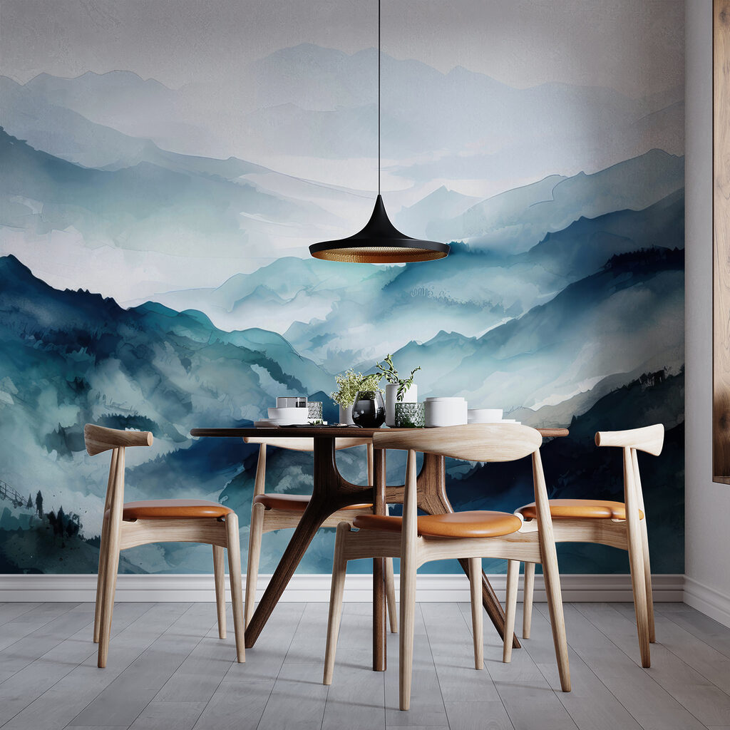 Crestas azules en acuarela — interior 5