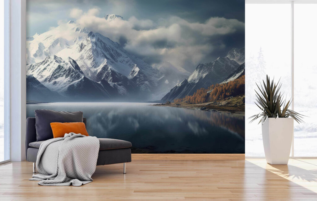 Cumbres nevadas y lago — interior 3